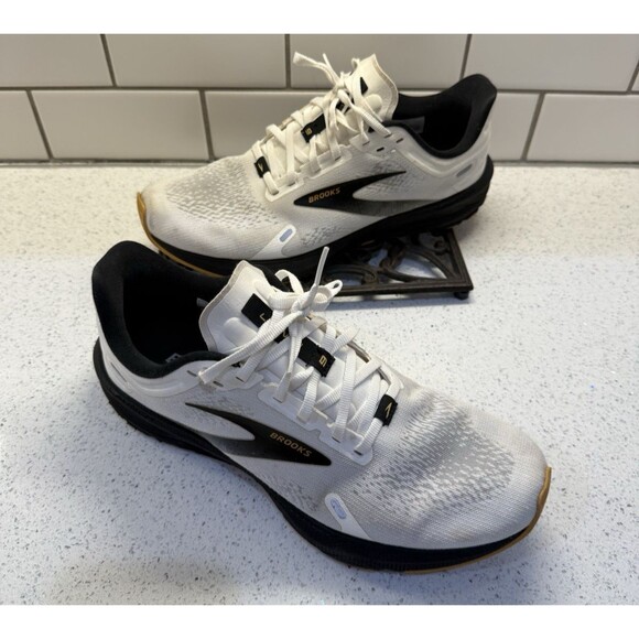Brooks Launch 9 Men\'s Sneakers Size 9.5 White Black Athletic Running Shoes D121 main image 8